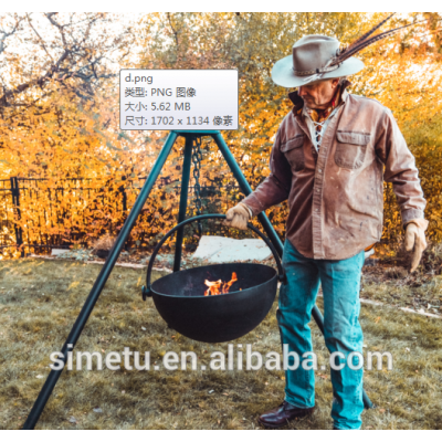 DIY 24 inch Cauldron Fire Pit Bowl with solid plate steel factory price